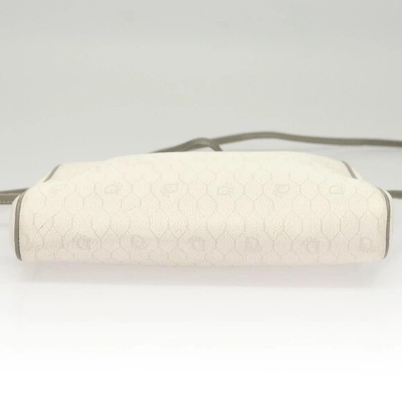 Christian Dior Honeycomb Canvas Shoulder Bag PVC White Gold Auth sw752 - Picture 7 of 16